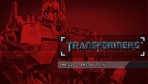 Transformers: Revenge of the Fallen title screen for PSP